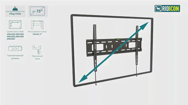 Ridicon F807. Установка и особенности фиксированного кронштейна Ridicon F807