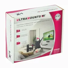 Ultramounts Ultramounts Кронштейн Ultramounts UM866B, для ТВ, наклонно-поворотный, 13-43",60-273 мм от стены, черный подставка/крепление
