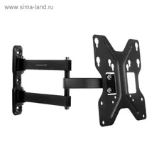 Кронштейн Ultramounts UM900, для ТВ, наклонно-поворотный, 23-43", 49-393 мм от сетны, чёрный