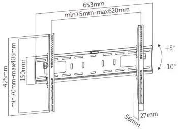 Кронштейн Ultramounts для телевизора UM842T черный 37"-75" макс.50кг настенный наклон