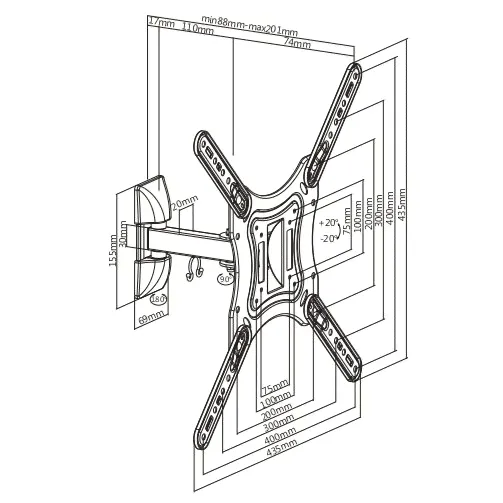 Кронштейн для телевизора ULTRAMOUNTS UM 868 (23"-55")-1